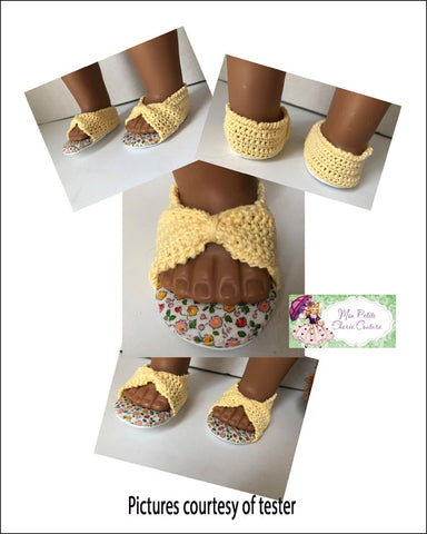 Mon Petite Cherie Couture Crochet Quin Shoes 18" Doll Crochet Pattern Pixie Faire