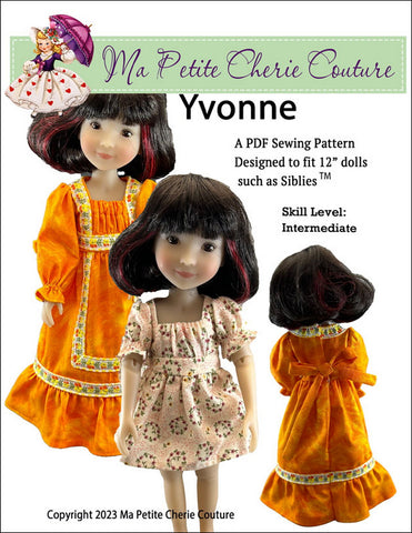 Mon Petite Cherie Couture Siblies Yvonne Pattern for 12" Siblies Dolls Pixie Faire
