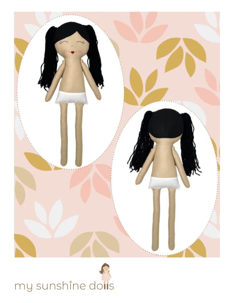 My Sunshine Dolls Cloth doll Sunshine Dress-Up Girl Doll 23" Cloth Doll Pattern Pixie Faire