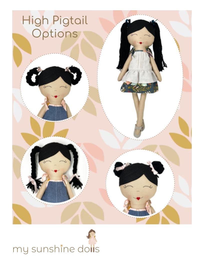 My Sunshine Dolls Cloth doll Sunshine Dress-Up Girl Doll 23" Cloth Doll Pattern Pixie Faire