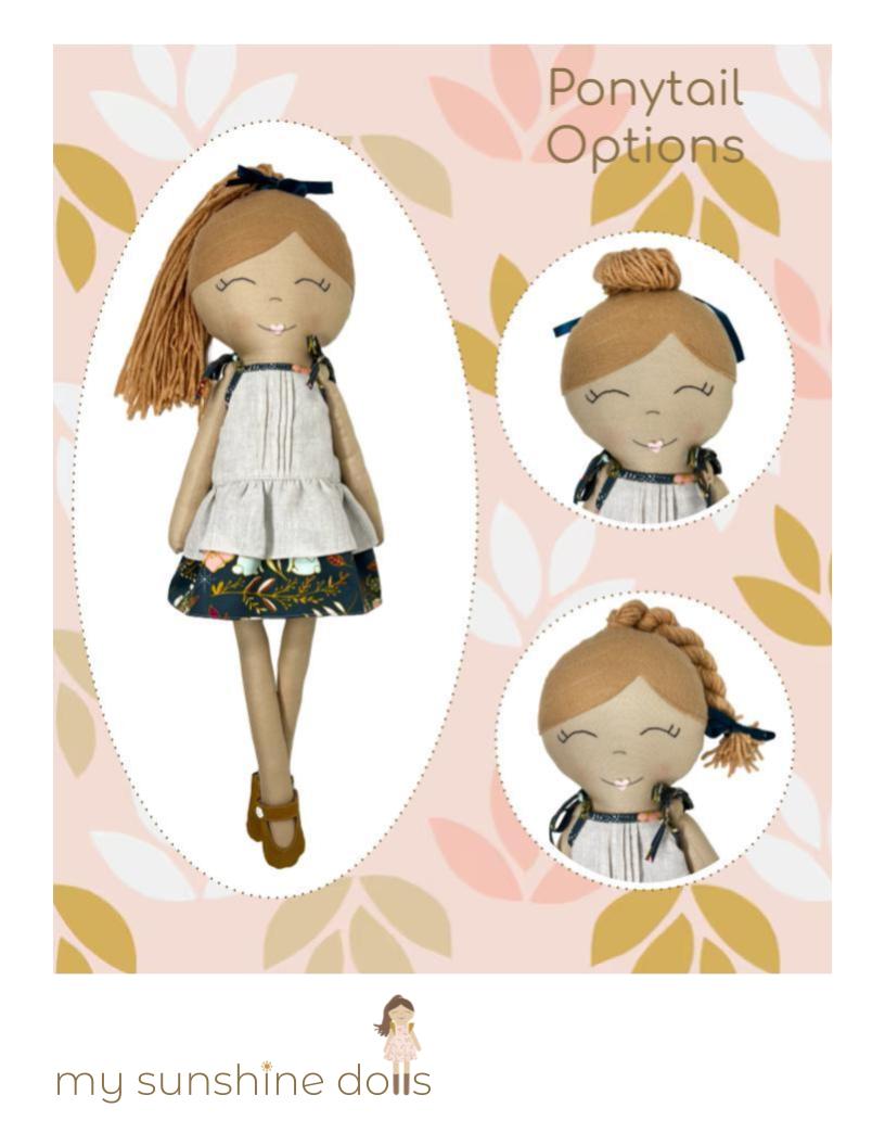 My Sunshine Dolls Cloth doll Sunshine Dress-Up Girl Doll 23" Cloth Doll Pattern Pixie Faire