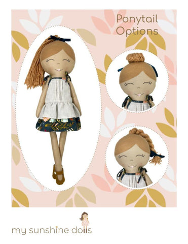 My Sunshine Dolls Cloth doll Sunshine Dress-Up Girl Doll 23" Cloth Doll Pattern Pixie Faire