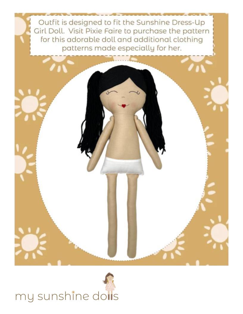 My Sunshine Dolls Cloth doll The Gidget Sunsuit for 23" Sunshine Dress-Up Girl Dolls Pixie Faire