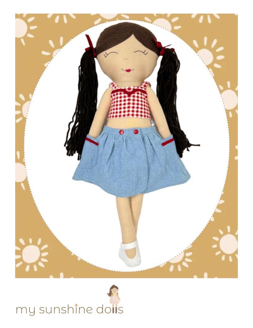 My Sunshine Dolls Cloth doll The Gidget Sunsuit for 23" Sunshine Dress-Up Girl Dolls Pixie Faire