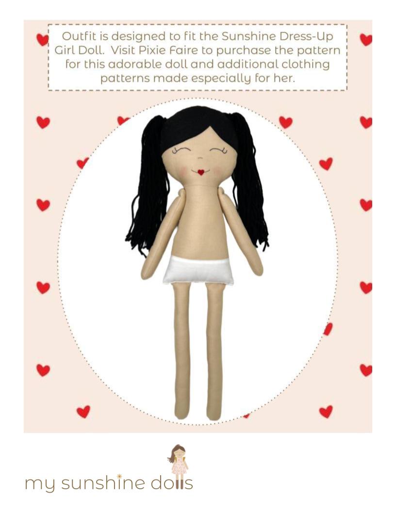 My Sunshine Dolls Cloth doll Heartfelt Dress for 23" Sunshine Dress-Up Girl Dolls Pixie Faire