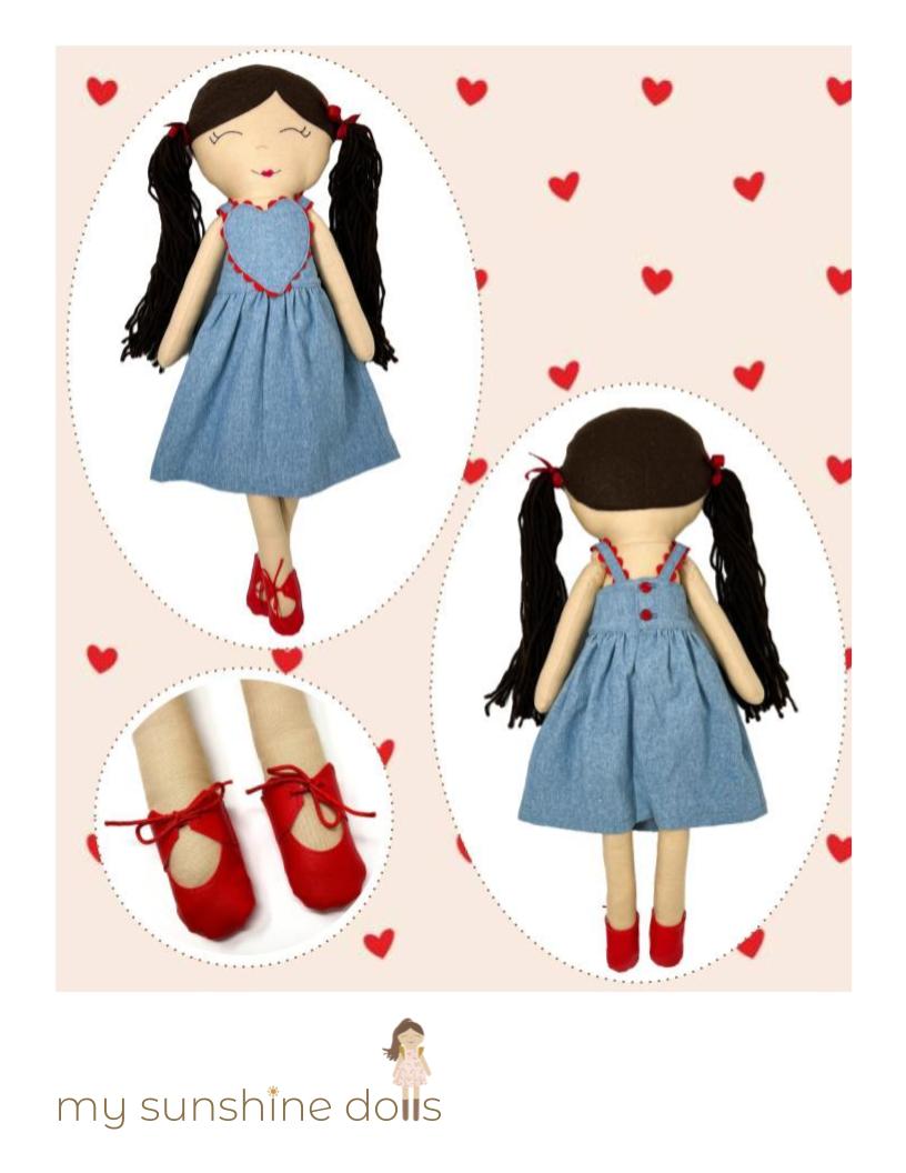 My Sunshine Dolls Cloth doll Heartfelt Dress for 23" Sunshine Dress-Up Girl Dolls Pixie Faire