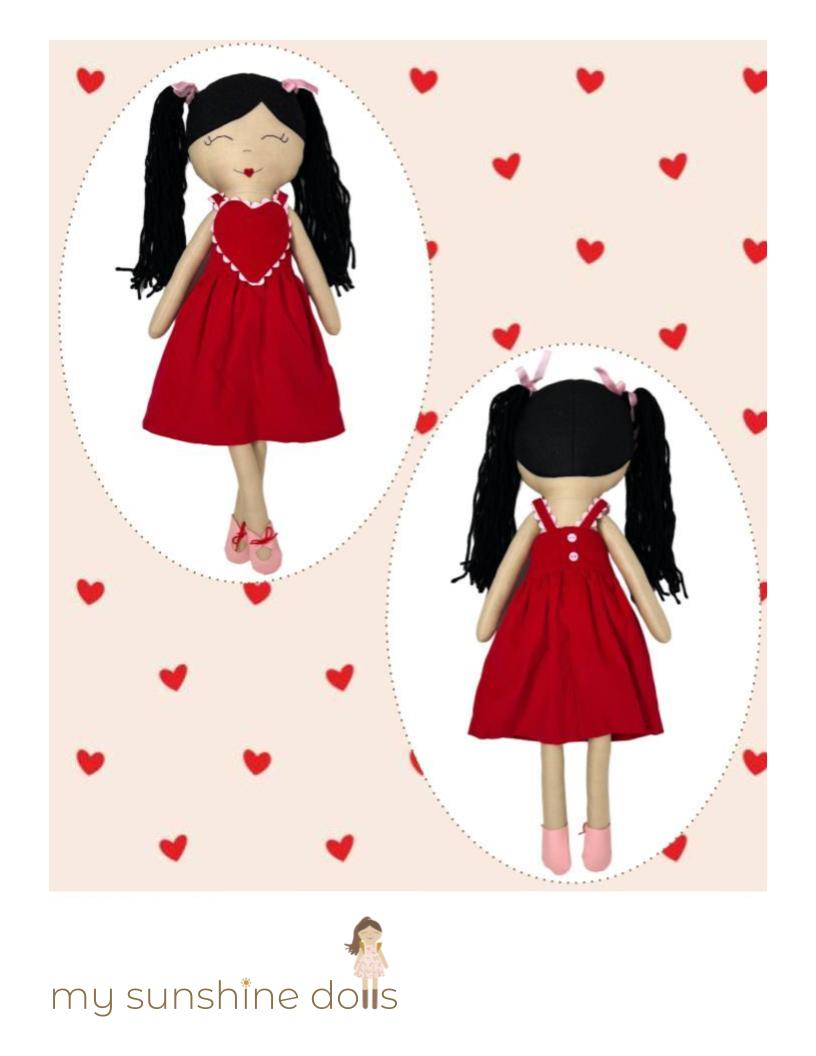 My Sunshine Dolls Cloth doll Heartfelt Dress for 23" Sunshine Dress-Up Girl Dolls Pixie Faire