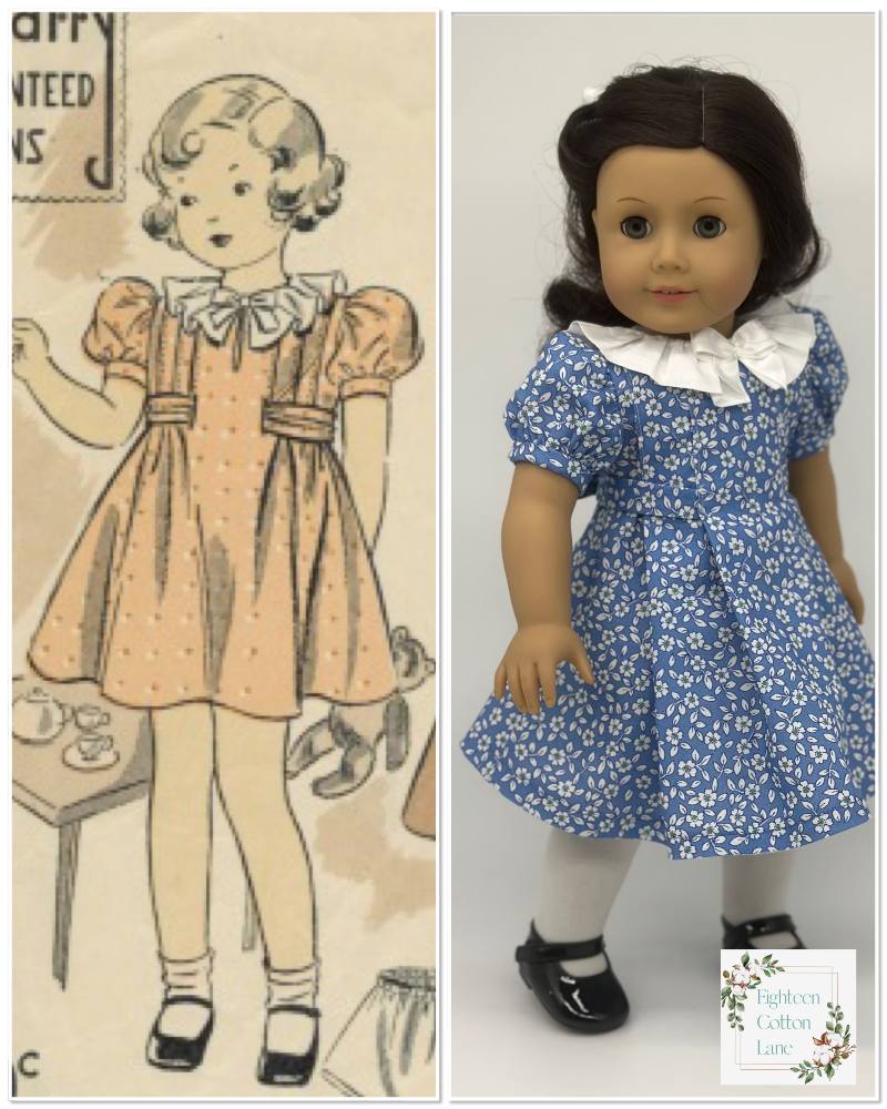 Eighteen Cotton Lane BOGO 18 Inch Historical Let's Have a Tea Party! 18" Doll Clothes Pattern Pixie Faire