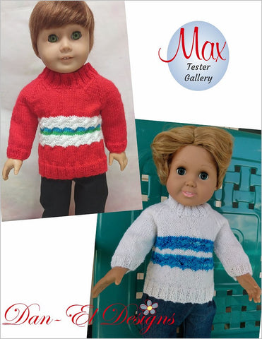 Dan-El Designs Knitting Max 18" Doll Clothes Knitting Pattern Pixie Faire