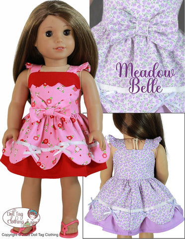 Doll Tag Clothing 18 Inch Modern Meadow Belle Dress 18" Doll Clothes Pattern Pixie Faire
