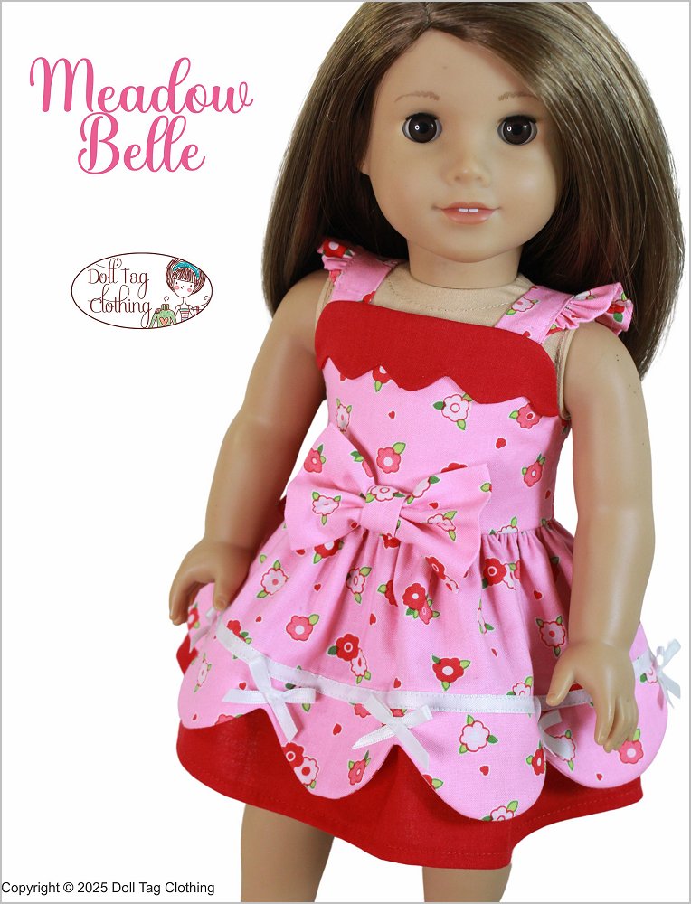 Doll Tag Clothing 18 Inch Modern Meadow Belle Dress 18" Doll Clothes Pattern Pixie Faire