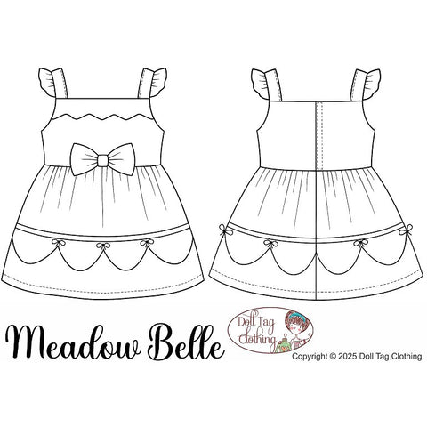 Doll Tag Clothing 18 Inch Modern Meadow Belle Dress 18" Doll Clothes Pattern Pixie Faire