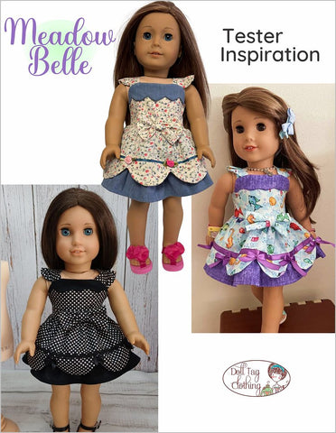 Doll Tag Clothing 18 Inch Modern Meadow Belle Dress 18" Doll Clothes Pattern Pixie Faire