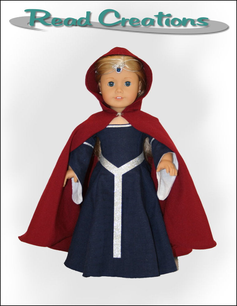 Read Creations 18 Inch Historical Medieval Dress 18" Doll Clothes Pattern Pixie Faire