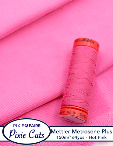Pixie Faire Pixie Cuts Mettler Metrosene Plus Thread 150m/164yds Hot Pink Pixie Faire