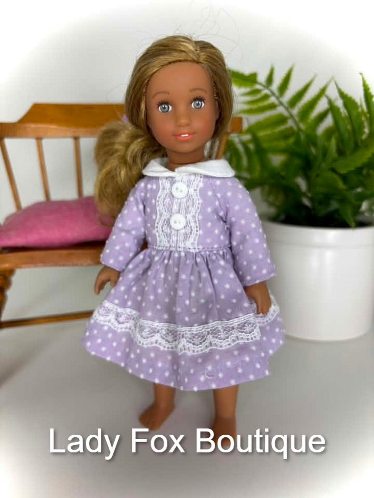 Inga Dress 6" Doll Clothes Pattern For 6 Inch Mini Dolls