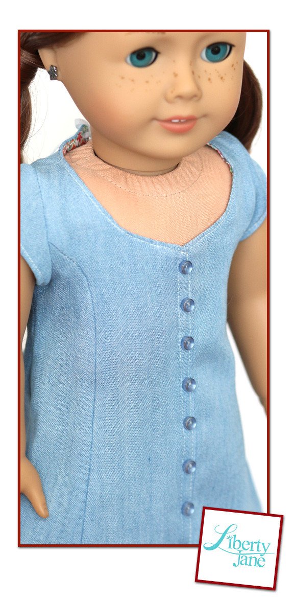 Liberty Jane 18 Inch Modern SWC 2024 Bonus Mindil Beach Dress 18" Doll Clothes Pattern Pixie Faire