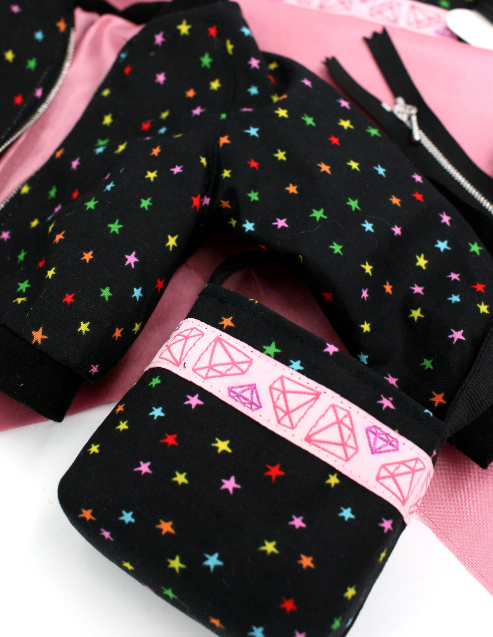 Pixie Faire Pixie Packs Pixie Pack - Mini Starry Rainbow Ruby Star -  Aviator Jacket & Tote Bag Pixie Faire