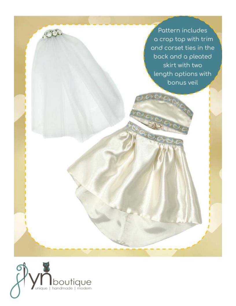 J Lyn Boutique BOGO 18 Inch Modern Modern Wedding 18" Doll Clothes Pattern Pixie Faire