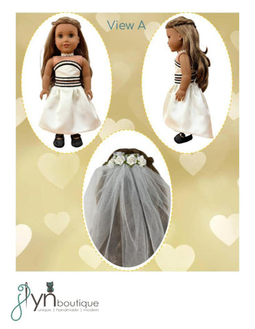 J Lyn Boutique BOGO 18 Inch Modern Modern Wedding 18" Doll Clothes Pattern Pixie Faire
