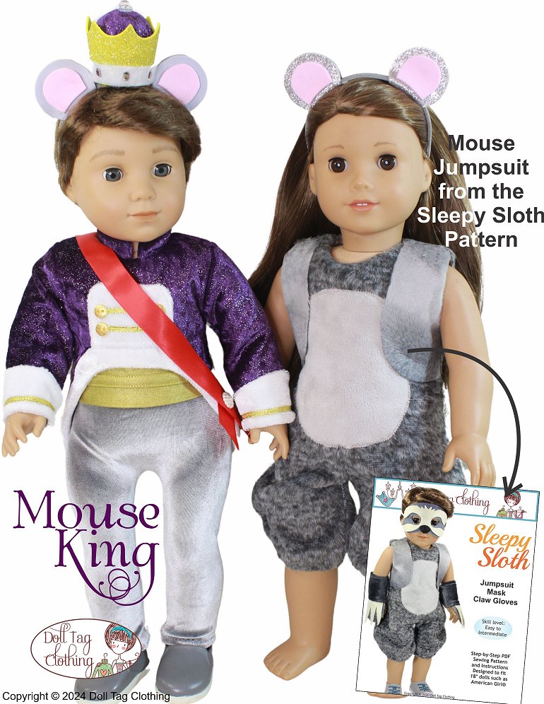 Doll Tag Clothing 18 Inch Modern Mouse King 18" Doll Clothes Pattern Pixie Faire