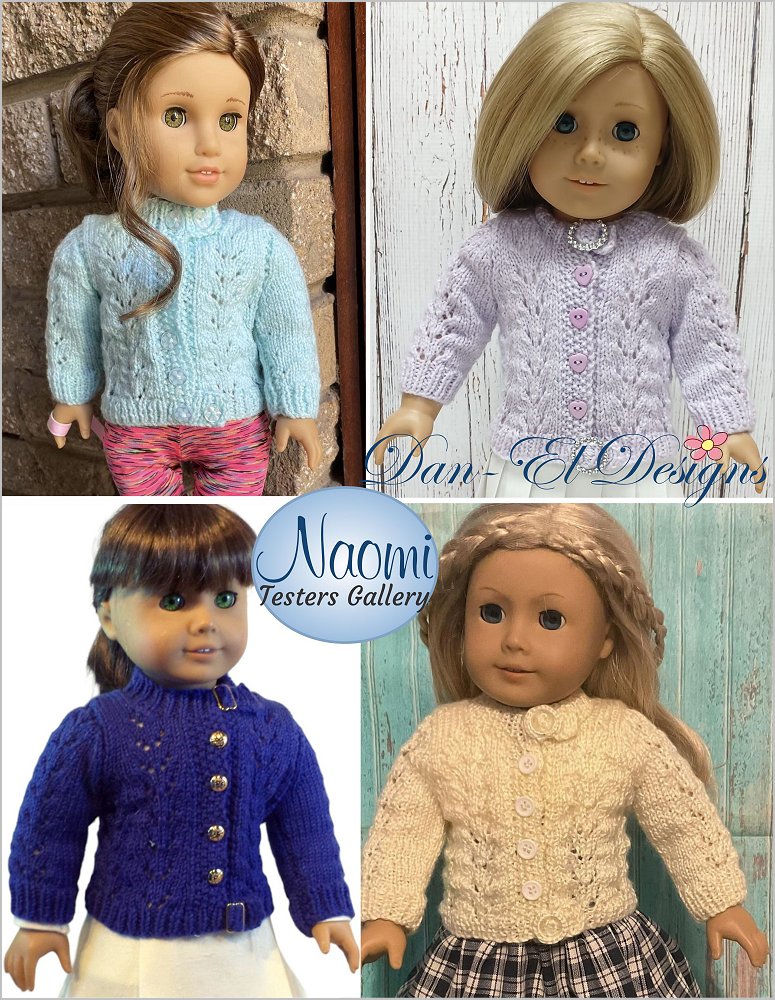 Dan-El Designs Knitting Naomi 18" Doll Clothes Knitting Pattern Pixie Faire