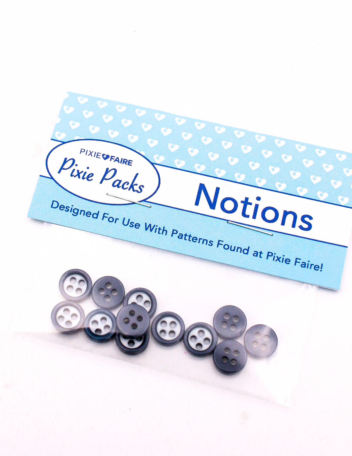 Pixie Faire Pixie Packs Pixie Packs Buttons - Navy and White 3/8" Pixie Faire