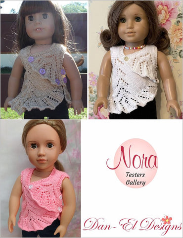 Dan-El Designs Knitting Nora 18" Doll Clothes Knitting Pattern Pixie Faire