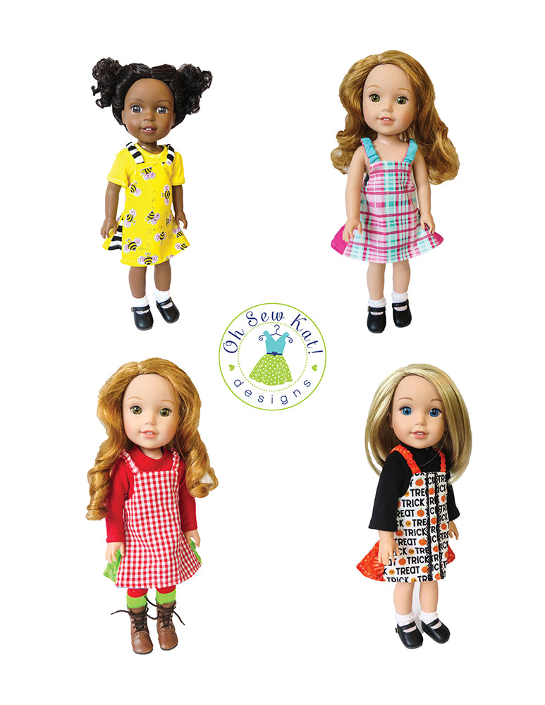 Oh Sew Kat WellieWishers Easy Up! Jumper 14.5" Doll Clothes Pattern Pixie Faire