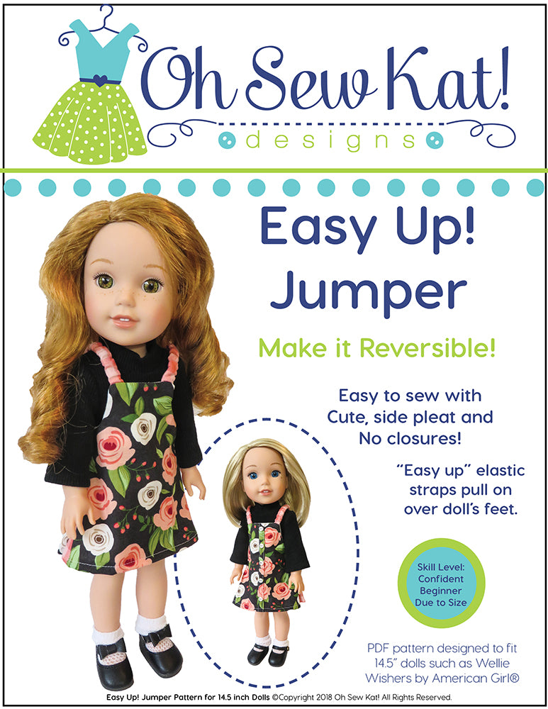 Oh Sew Kat Easy Up! Jumper Doll Clothes Pattern for 14.5 inch Dolls