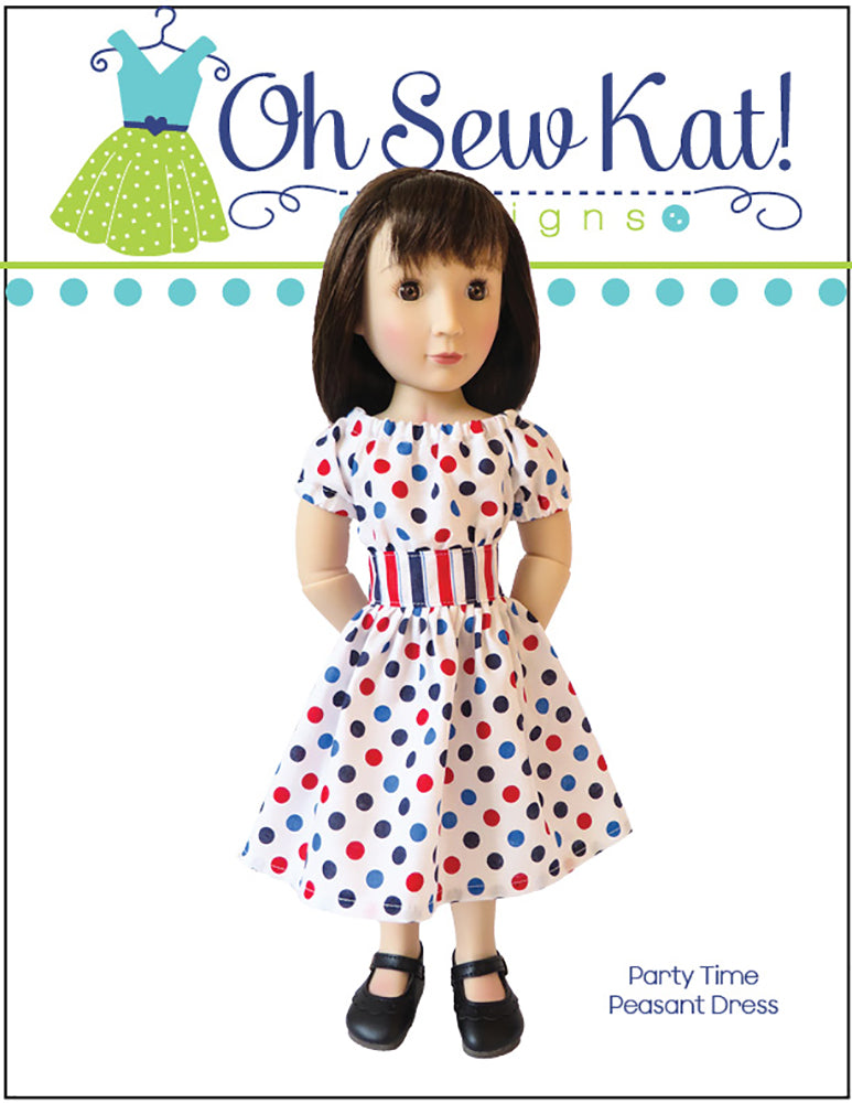 Oh Sew Kat A Girl For All Time Party Time Peasant Dress Doll Clothes Pattern for 16" A Girl For All Time® Dolls Pixie Faire