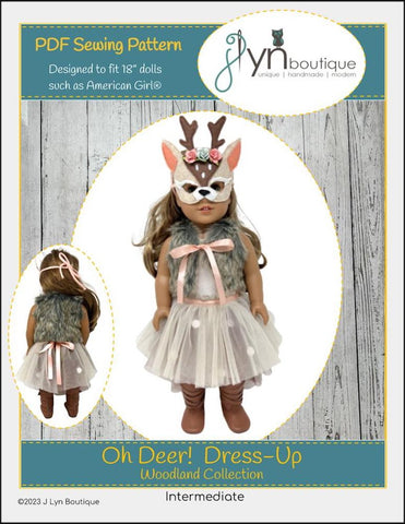 J Lyn Boutique BOGO 18 Inch Modern Oh Deer! Dress-Up 18" Doll Clothes Pattern Pixie Faire