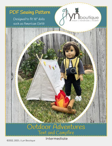 My Sunshine Dolls 18 Inch Modern Outdoor Adventures Tent and Campfire 18" Doll Accessories Pattern Pixie Faire