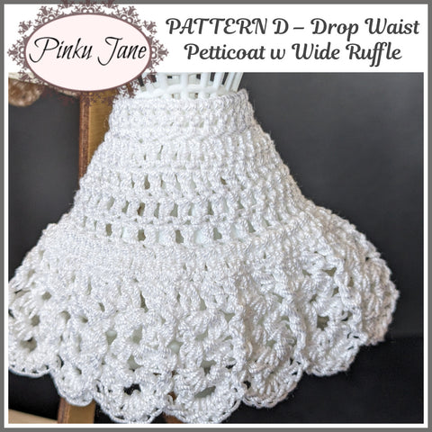 Pinku Jane Crochet 4 Pretty Petticoats Crochet Pattern For 12" Blythe Dolls Pixie Faire