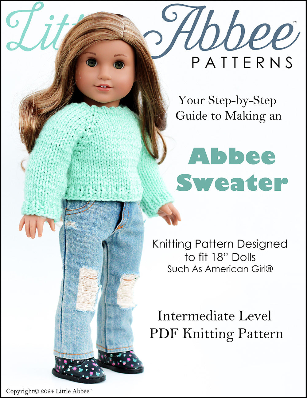 Little Abbee Knitting Abbee Sweater Knitting Pattern for 18 Inch Dolls Pixie Faire