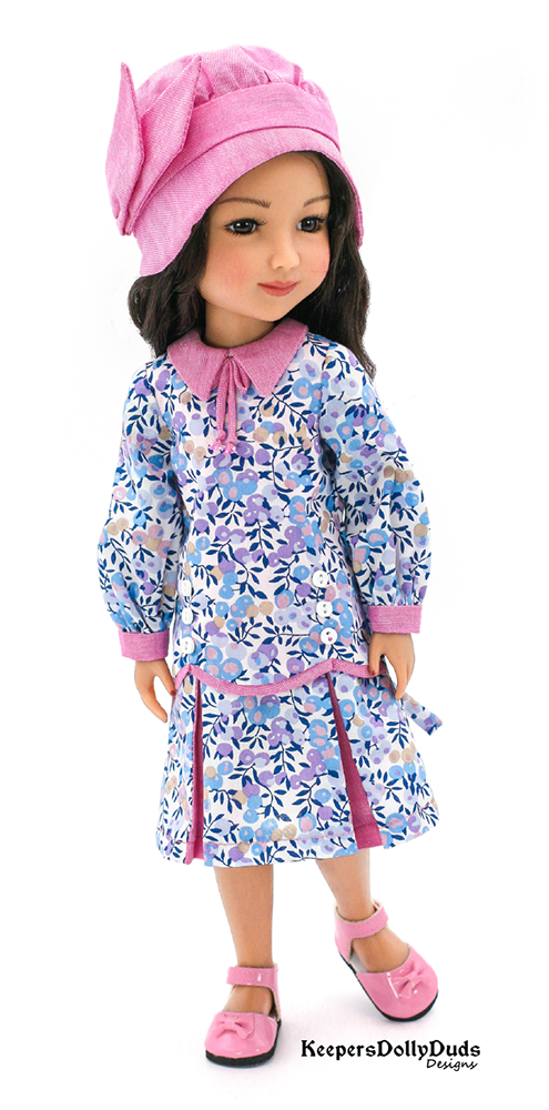 Keepers Dolly Duds Designs Ruby Red Fashion Friends Downtown 1920s Dress and Hat Doll Clothes Pattern for 15" Ruby Red Fashion Friends™ Pixie Faire
