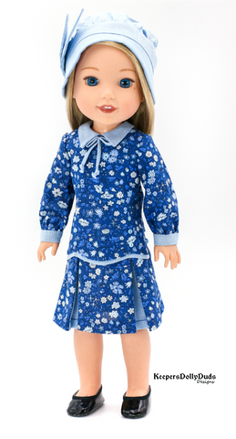 Keepers Dolly Duds Designs WellieWishers Downtown 1920s Dress and Hat 14.5" Doll Clothes Pattern Pixie Faire