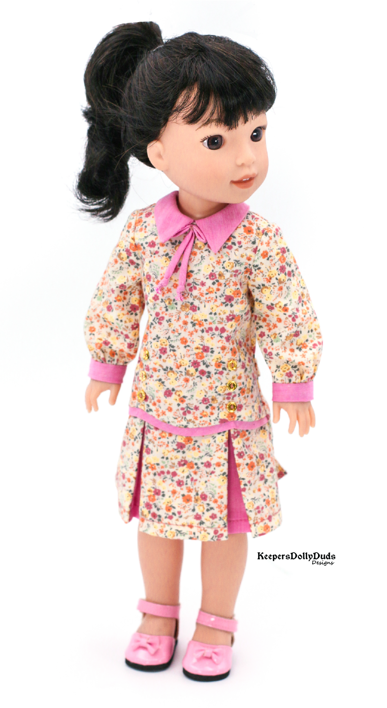 Keepers Dolly Duds Designs WellieWishers Downtown 1920s Dress and Hat 14.5" Doll Clothes Pattern Pixie Faire
