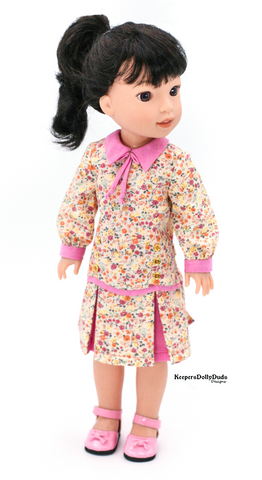 Keepers Dolly Duds Designs WellieWishers Downtown 1920s Dress and Hat 14.5" Doll Clothes Pattern Pixie Faire