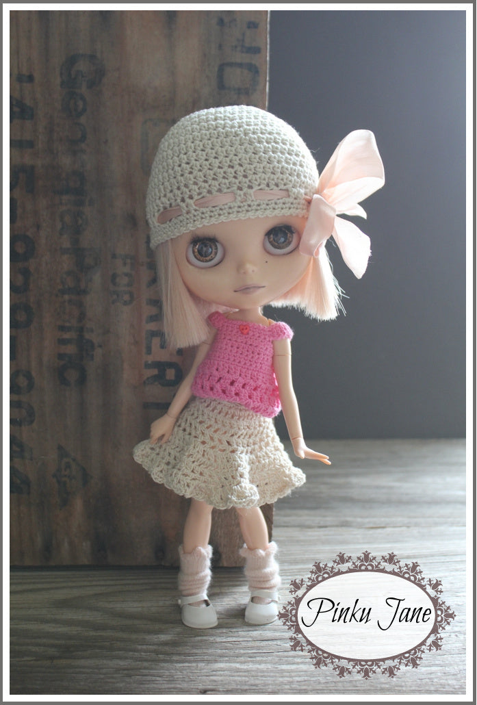 Pinku Jane Miss Jane Dress Doll Clothes Crochet Pattern For 12