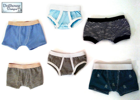 Dollhouse Designs 18 Inch Boy Doll Boys Underwear 18" Doll Clothes Pattern Pixie Faire