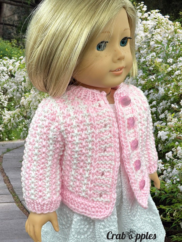 Crabapples Knitting Stripe It Rich 18" Doll Clothes Knitting Pattern Pixie Faire