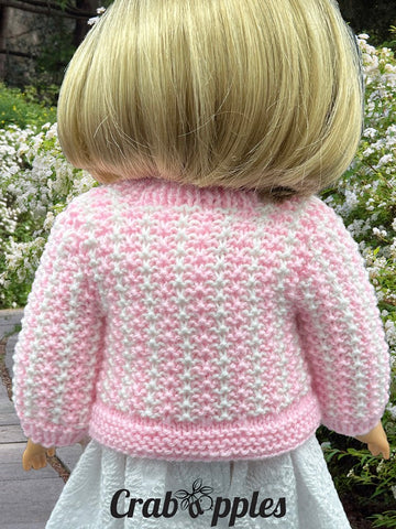 Crabapples Knitting Stripe It Rich 18" Doll Clothes Knitting Pattern Pixie Faire