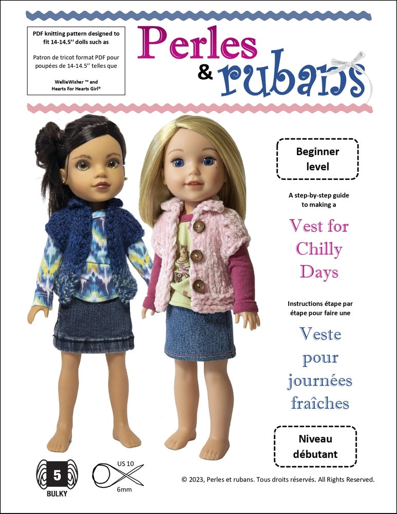 Perles Rubans Vest for Chilly Days Doll Clothes