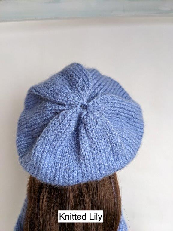 Knitted Lily Paola Reina Blue Rose Hat Knitting Pattern for 13" Paola Reina Dolls Pixie Faire