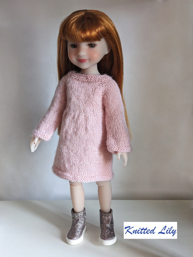 Knitted Lily Ruby Red Fashion Friends Calla Tunic Knitting Pattern for 15" Ruby Red Fashion Friends® Dolls Pixie Faire