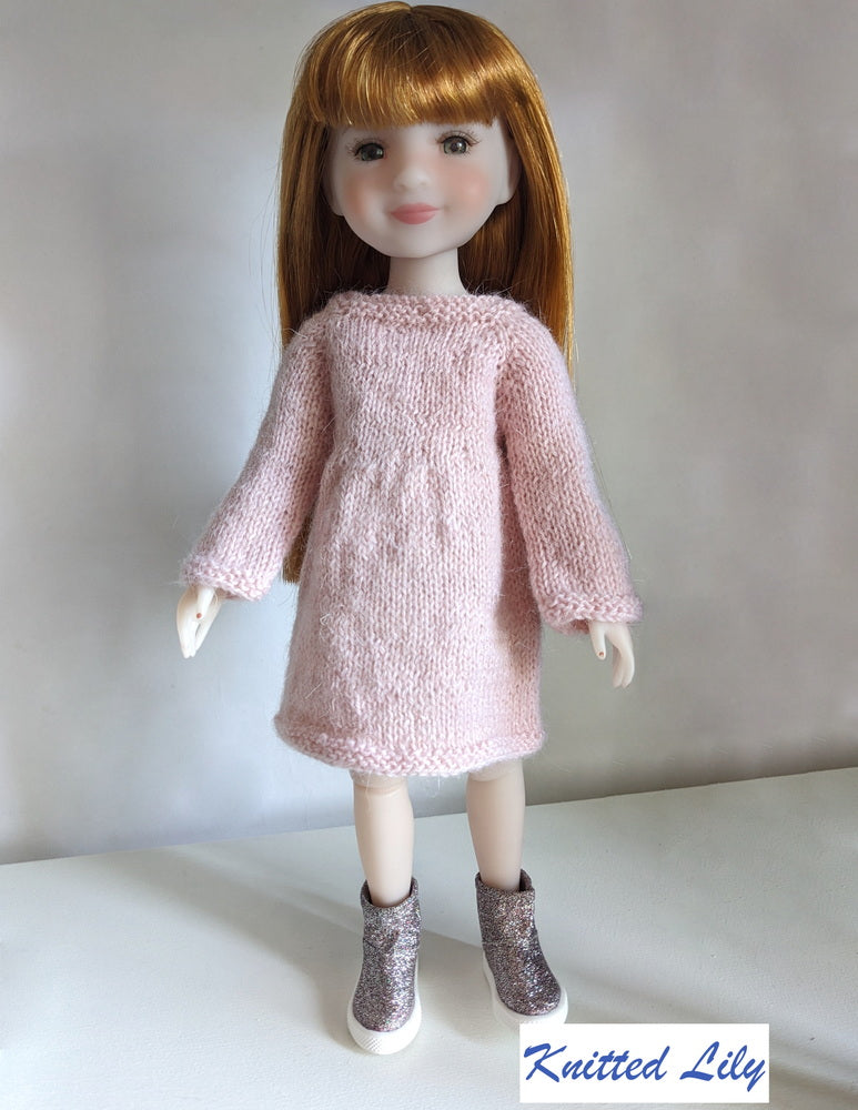 Knitted Lily Ruby Red Fashion Friends Calla Tunic Knitting Pattern for 15" Ruby Red Fashion Friends® Dolls Pixie Faire