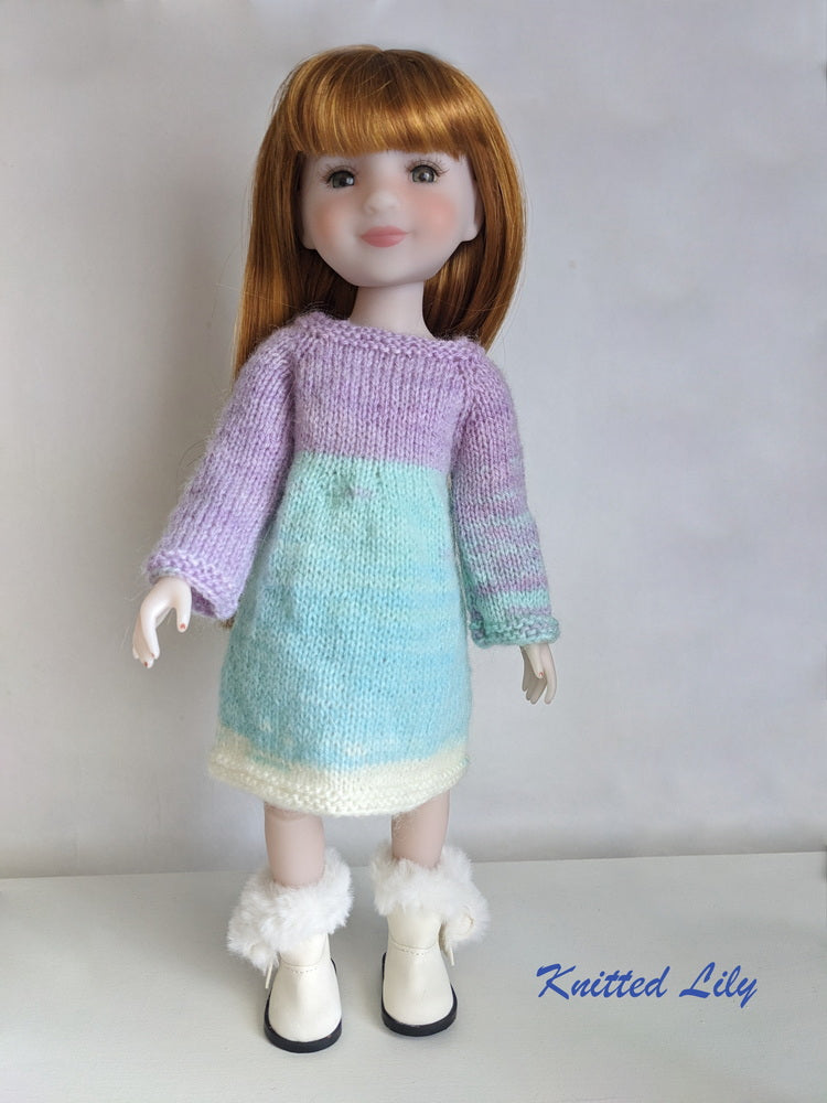 Knitted Lily Ruby Red Fashion Friends Calla Tunic Knitting Pattern for 15" Ruby Red Fashion Friends® Dolls Pixie Faire
