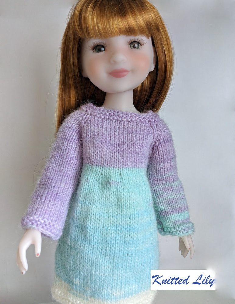 Knitted Lily Ruby Red Fashion Friends Calla Tunic Knitting Pattern for 15" Ruby Red Fashion Friends® Dolls Pixie Faire