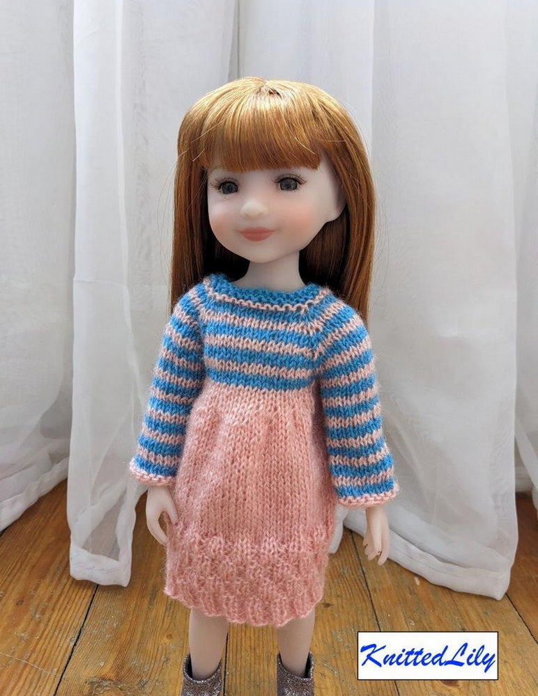 Knitted Lily Ruby Red Fashion Friends Kerria Dress Knitting Pattern for 15" Ruby Red Fashion Friends Dolls Pixie Faire